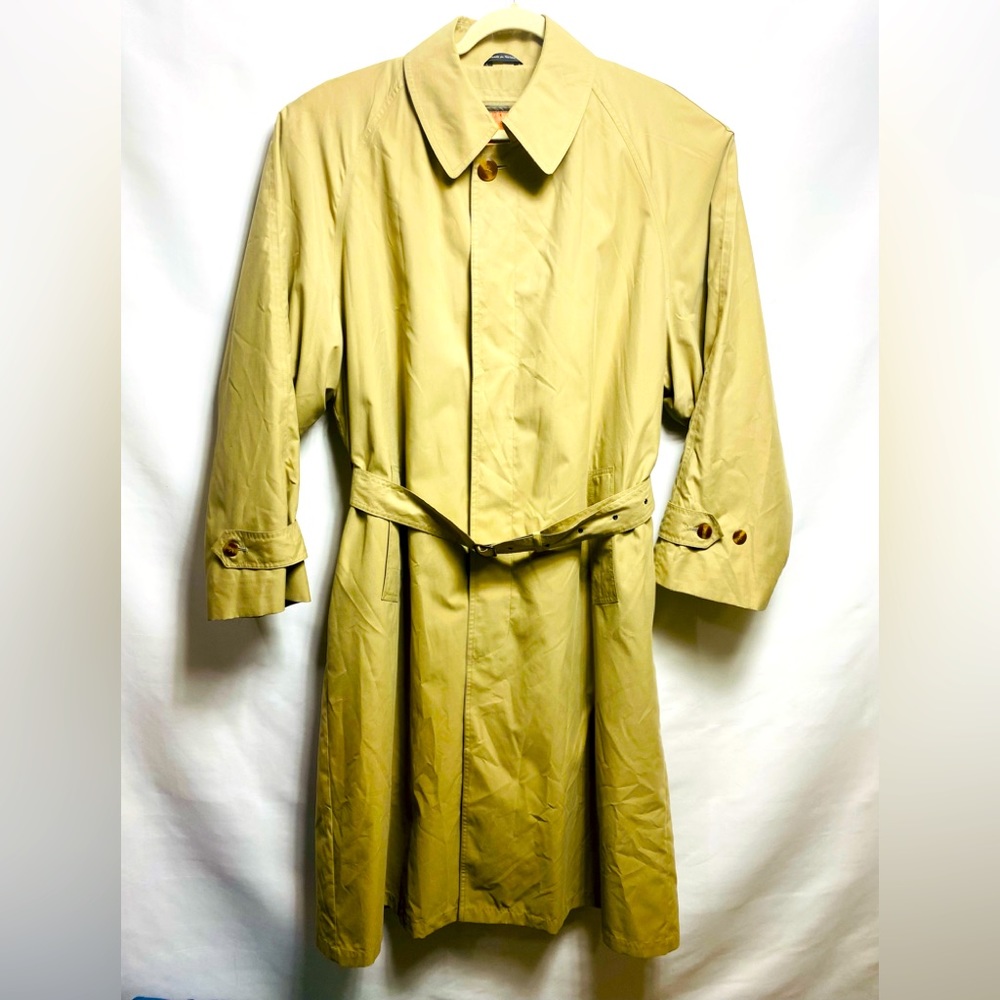 dibenedetto mens lined belted trench coat sz 42R  Beige